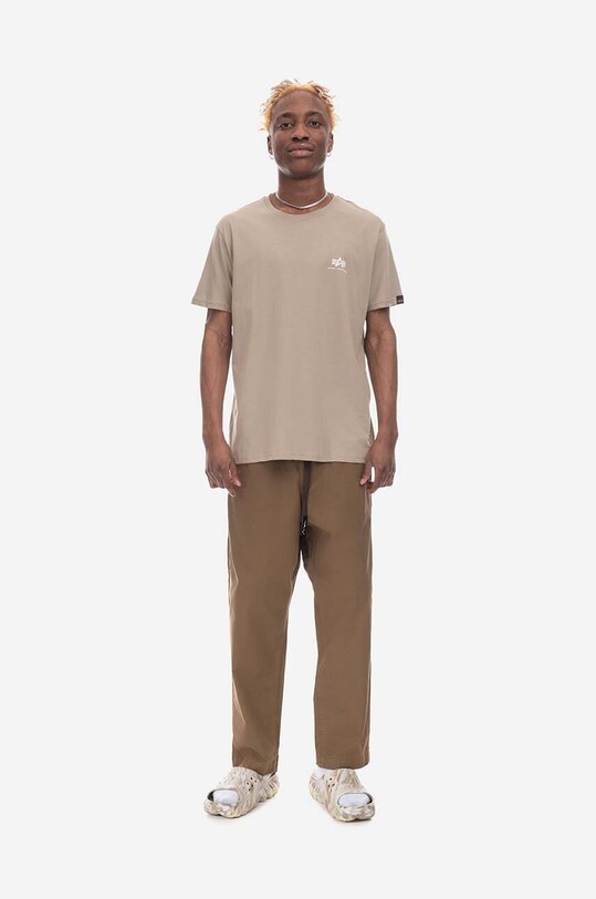 Odzież Alpha Industries t-shirt bawełniany Alpha Industries Basic T Small Logo 188505 679 188505.679 beżowy