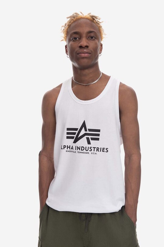 Odzież Alpha Industries t-shirt bawełniany Basic Tank 116513.09 biały