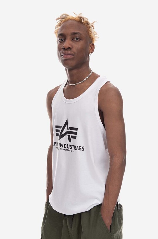 Alpha Industries t-shirt bawełniany Basic Tank biały 116513.09