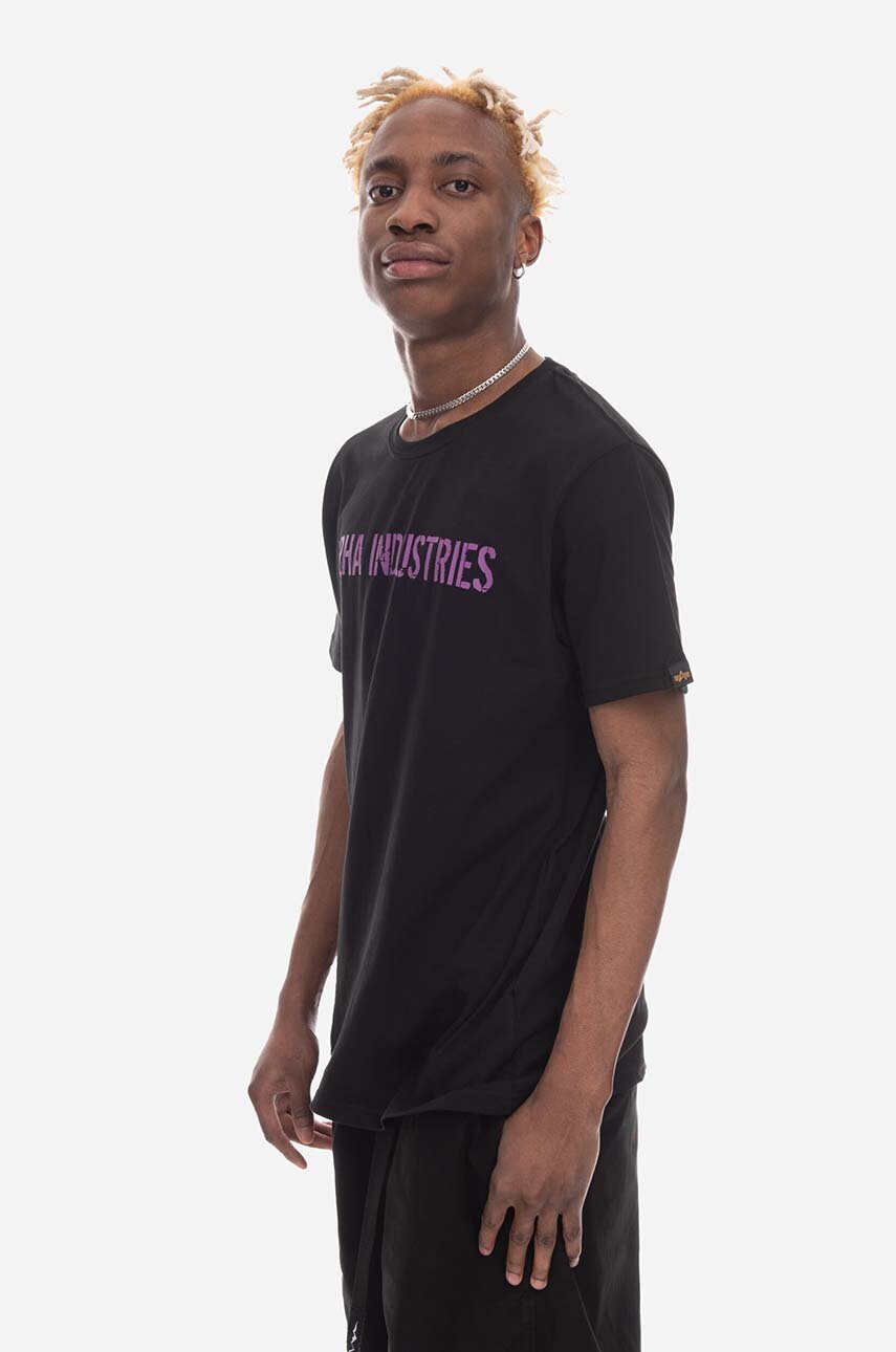 Alpha Industries t-shirt bawełniany Alpha Industries RBF Moto T 116512 682 nadruk granatowy 116512.682