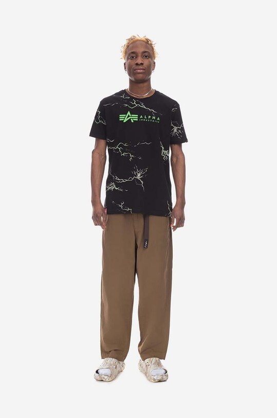 Alpha Industries cotton T-shirt Lightning AOP black 106500.208