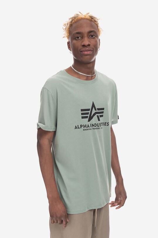 Alpha Industries cotton T-shirt Alpha Industries Basic T-shirt 100501 680 cotton green 100501.680