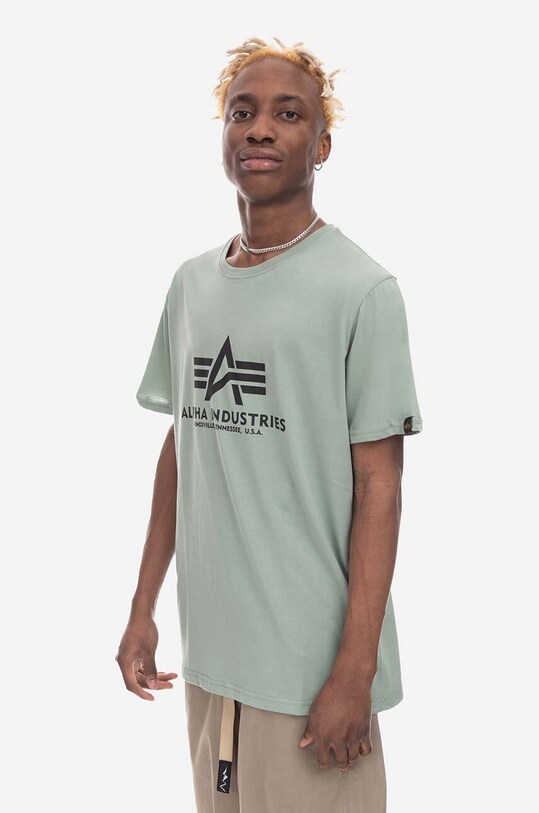 Clothing Alpha Industries cotton T-shirt Alpha Industries Basic T-shirt 100501 680 100501.680 green