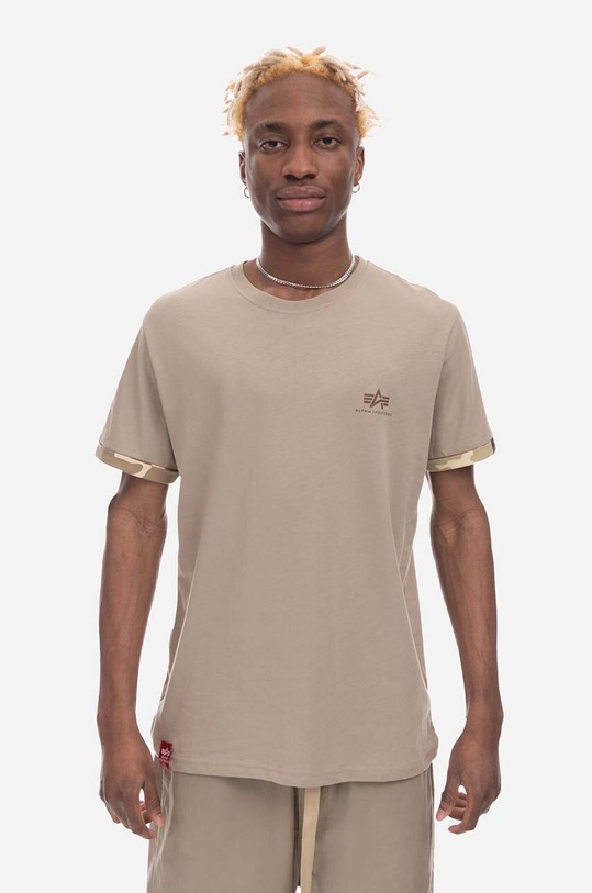 Alpha Industries tricou din bumbac Alpha Industries Alpha Industries 106509 79 print bej 106509.79