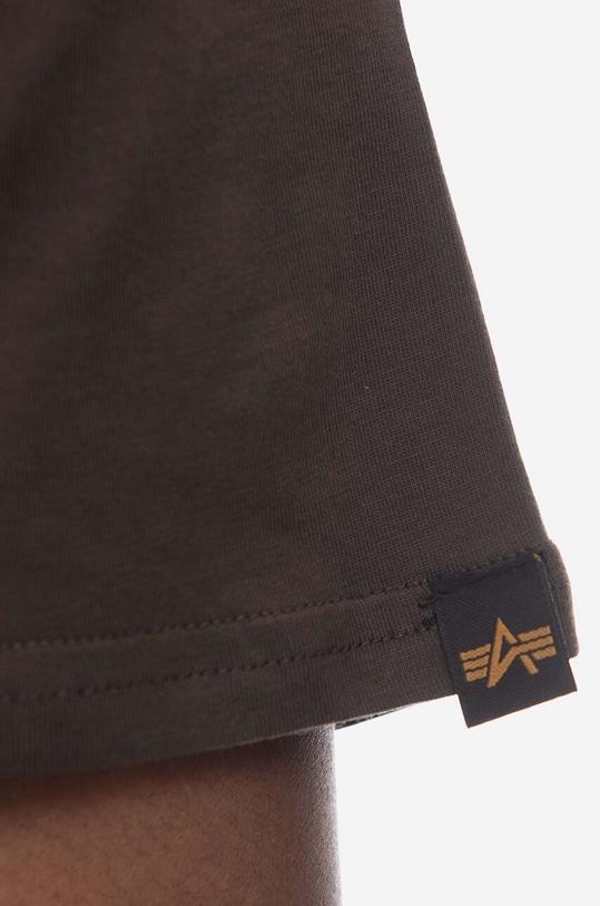 Одежда Хлопковая футболка Alpha Industries Basic 100501.413 коричневый