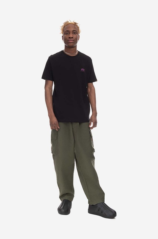 Bavlnené tričko Alpha Industries potlač čierna 128507.682