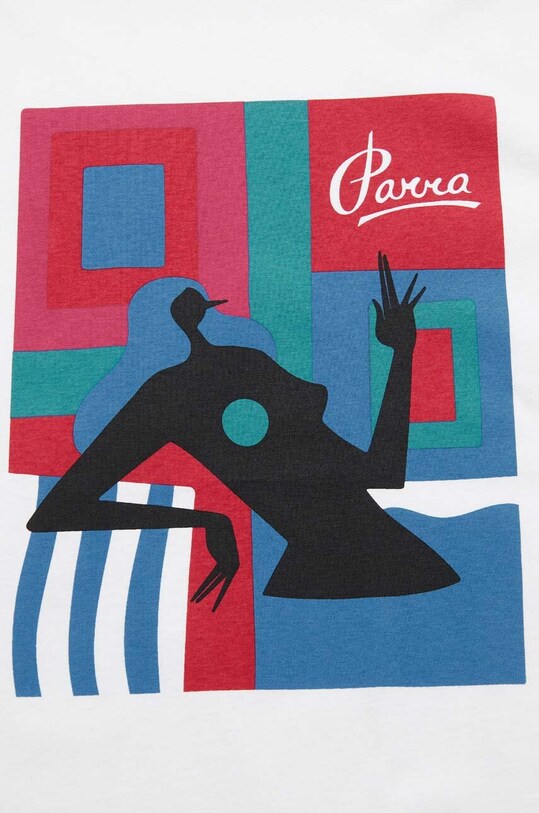 Clothing by Parra cotton T-shirt Hot Springs 49301.WHITE white