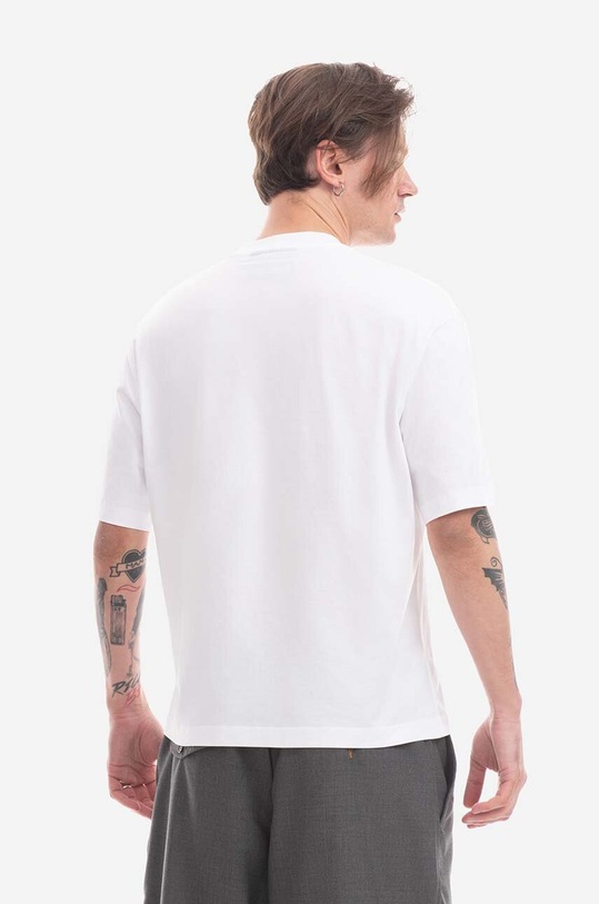 Bavlněné tričko Neil Barett Slim Dropped Shoulder Pie PBJT144-U502C 3158 PBJT144.U502C bílá AA00