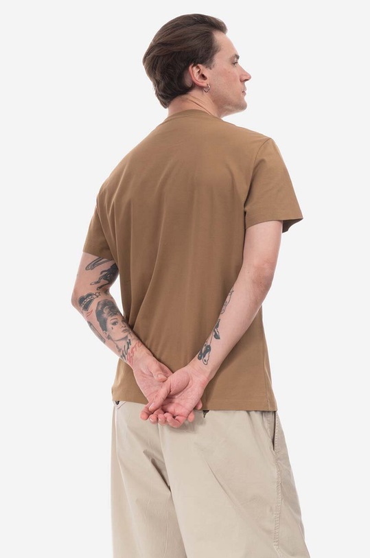 Bavlněné tričko Neil Barett Slim Memory Od Army PBJT148-U501C 1390 PBJT148.U501C hnědá AA00