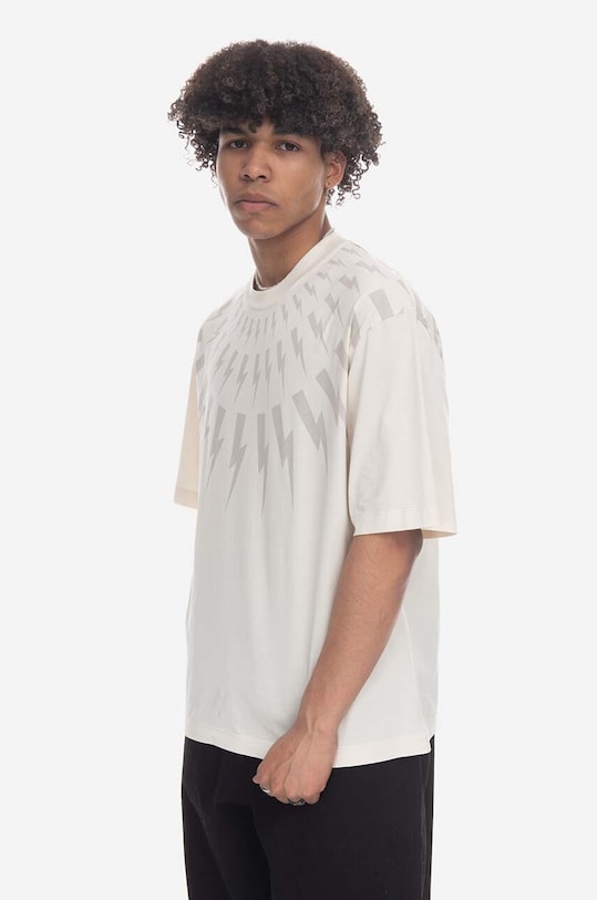 Bavlněné tričko Neil Barett Slim Dropped Shoulder Fai PBJT167-U502S 3544