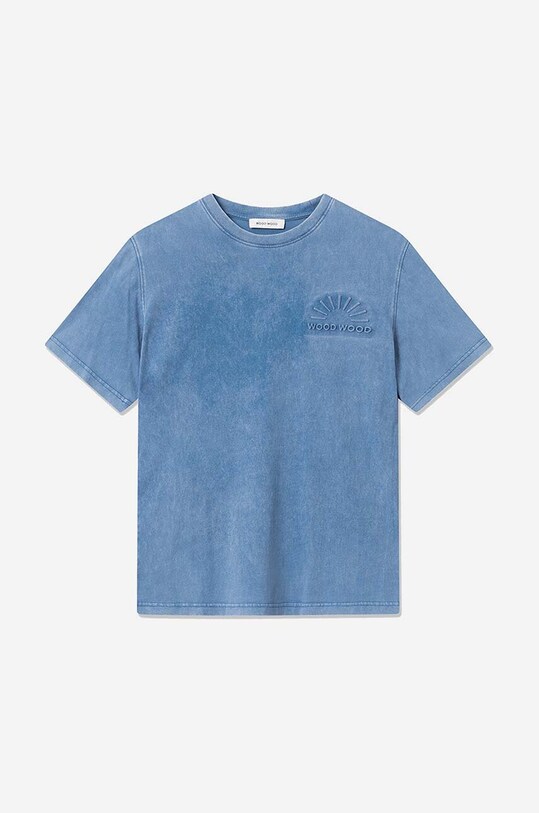 Bavlnené tričko Wood Wood Sami Embossed T-shirt 12312507-2491 DARK BLUE 12312507.2491