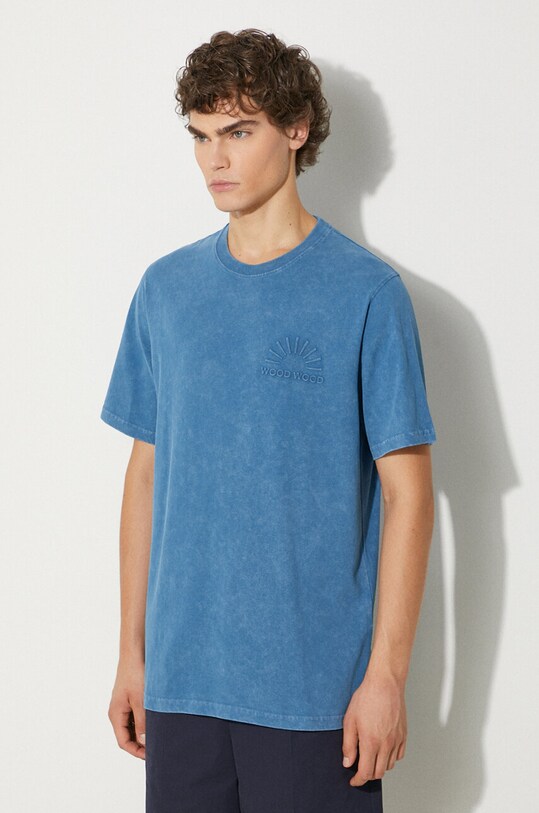Bavlněné tričko Wood Wood Sami Embossed T-shirt 12312507-2491 DARK BLUE