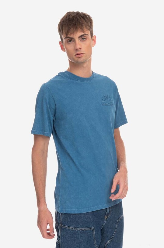 Bavlnené tričko Wood Wood Sami Embossed T-shirt 12312507-2491 DARK BLUE 12312507.2491