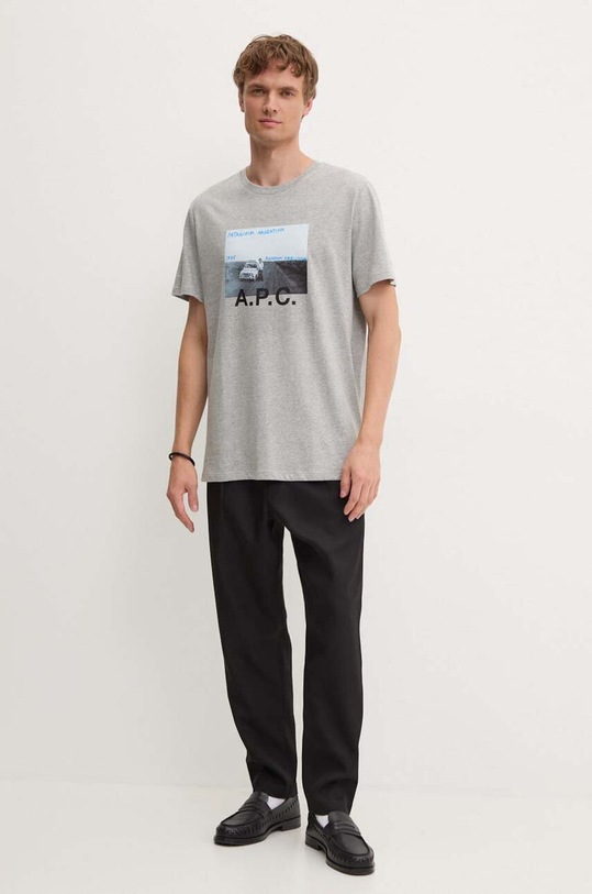 A.P.C. tricou din bumbac COEMV.H26058 gri AA00