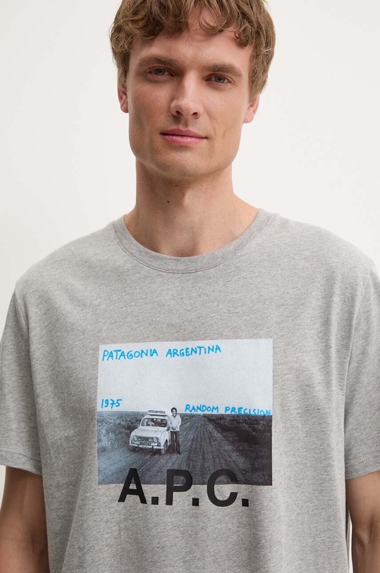 A.P.C. tricou din bumbac gri COEMV.H26058