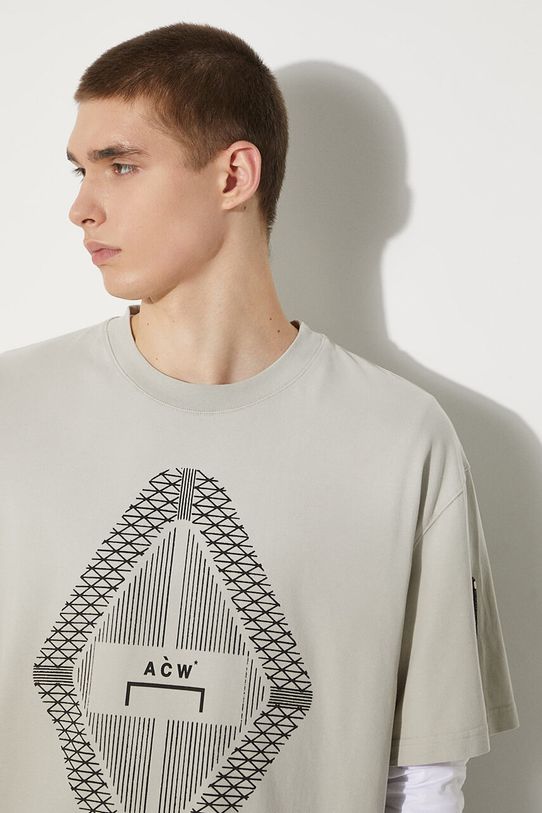 Памучна тениска A-COLD-WALL* Gradient T-shirt ACWMTS133 LIGHT GREY ACWMTS133 сив