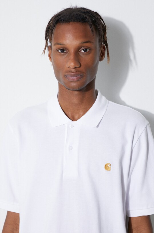 Carhartt WIP polo de bumbac I023807 alb