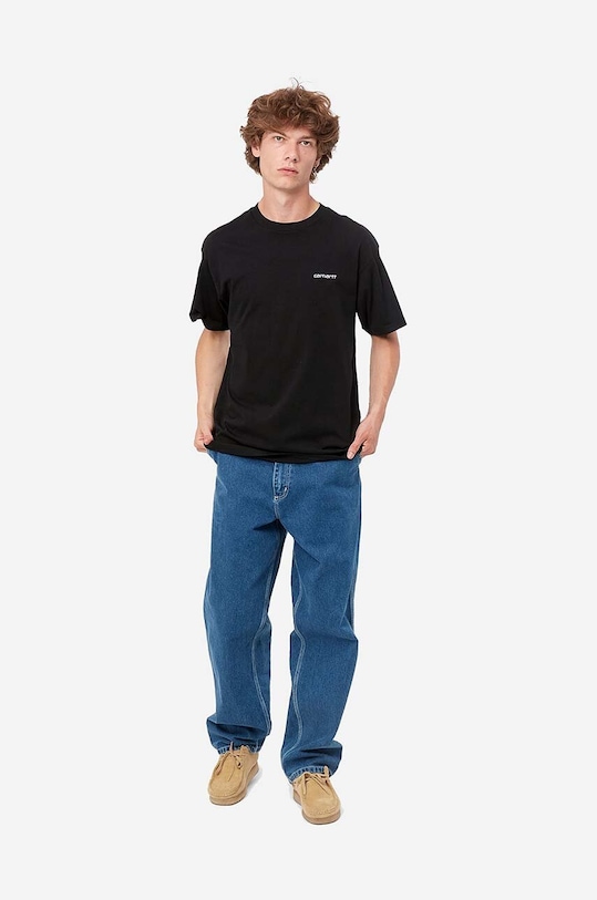 Carhartt WIP cotton T-shirt Script Embroidery I030435 black SS23