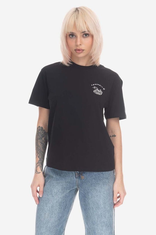 Carhartt WIP t-shirt bawełniany Carhartt WIP W' S/S New Frontier T I031696 BLACK nadruk czarny I031696