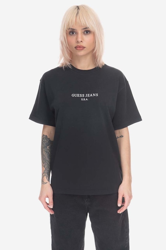 Бавовняна футболка Guess Vintage Logo Tee M3GI00KBB50 чорний M3GI00.KBB50