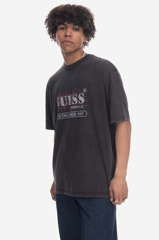 Odzież Guess t-shirt Washed Grid Logo Tee M3GI31.K9XF3 czarny
