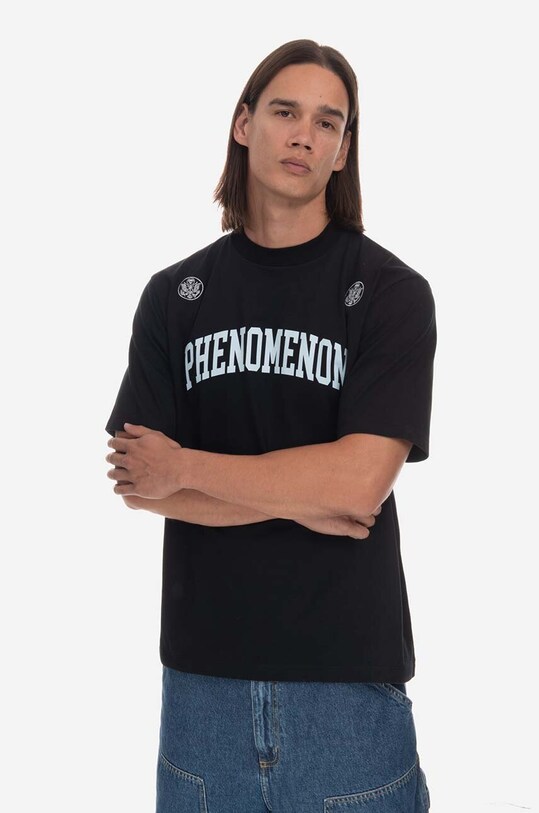 Бавовняна футболка Phenomenon Collage Logo Mock чорний MHTDSJA01BK