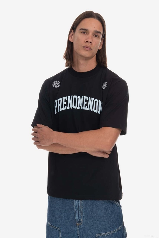 Phenomenon t-shirt in cotone Collage Logo Mock nero MHTDSJA01BK