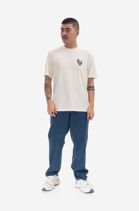Filling Pieces tricou din bumbac uni bej 88154641890