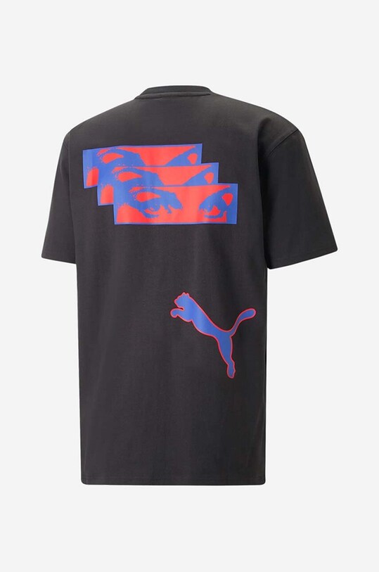 Puma t-shirt bawełniany nadruk czarny 538810.01