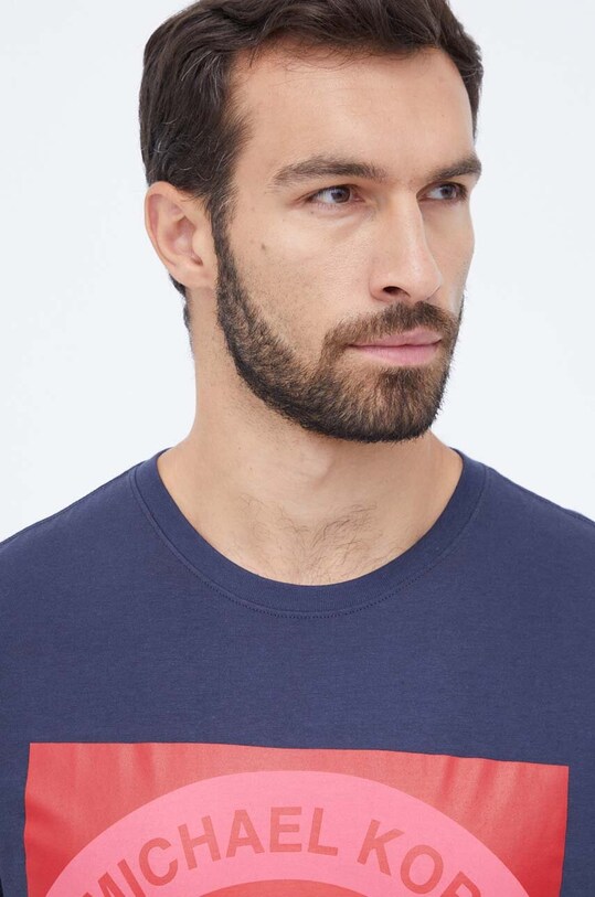 Хлопковая футболка lounge Michael Kors 6F36G10091 тёмно-синий AA00
