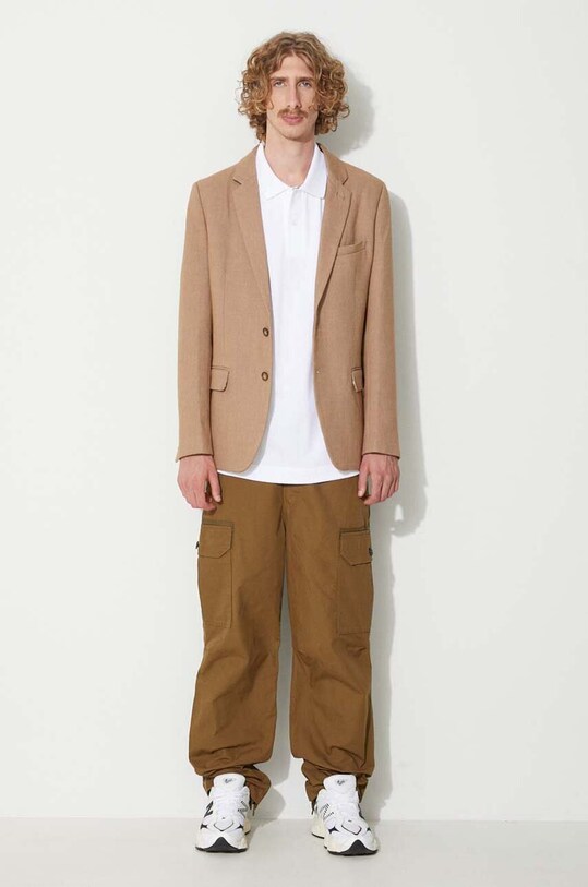 Памучна тениска с яка Lacoste 267209 бял AA00