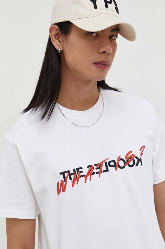 Бавовняна футболка The Kooples білий HTSC18090K