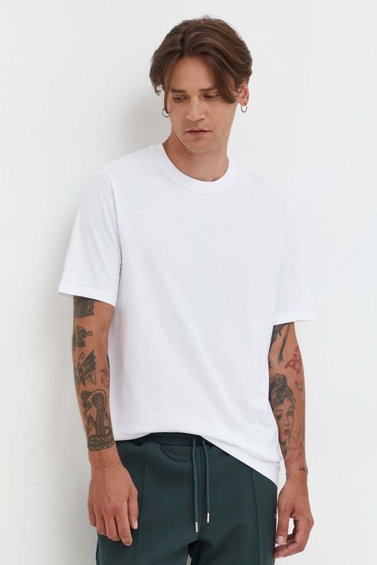 Bavlněné tričko Samsoe Samsoe hladký bílá M10000001