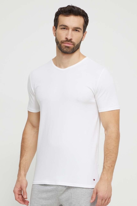 Tommy Hilfiger t-shirt bawełniany 3-pack z elastanem biały UM0UM03137