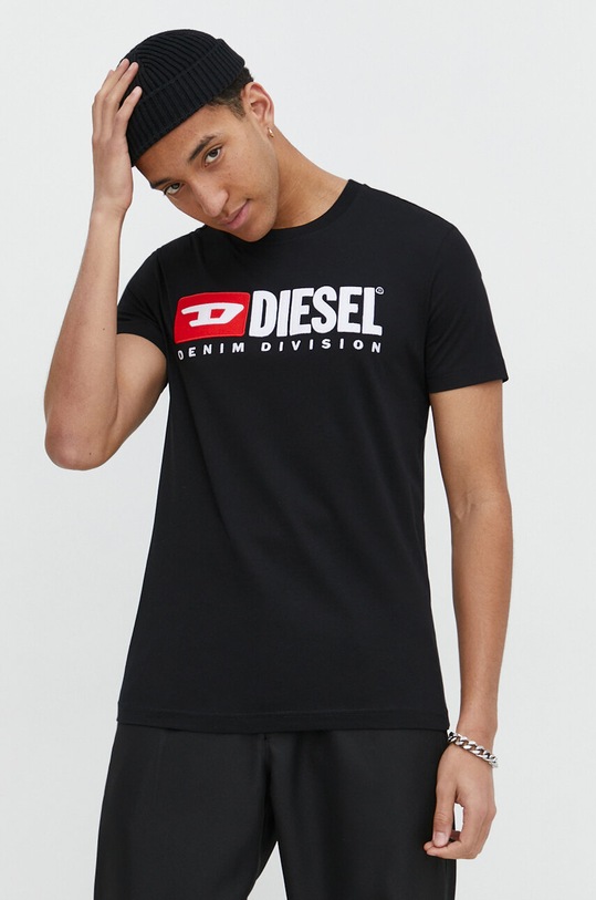Diesel t-shirt bawełniany T-DIEGOR-DIV regular czarny A03766.0GRAI