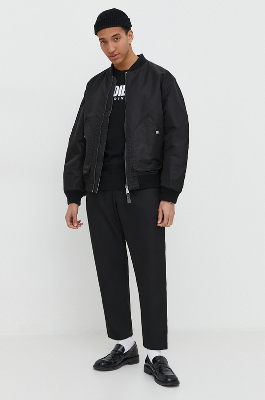 Diesel t-shirt bawełniany T-DIEGOR-DIV A03766.0GRAI czarny AA00