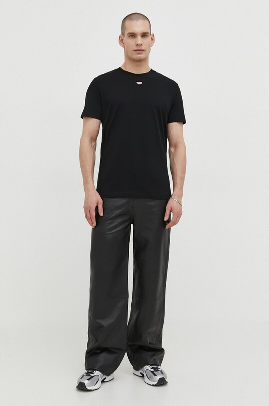 Diesel tricou din bumbac A04081.0GRAI negru AA00