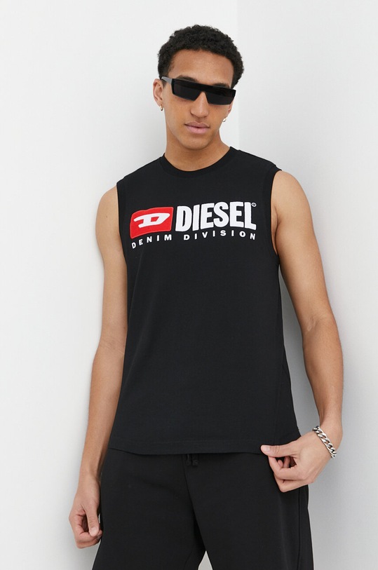 Odzież Diesel t-shirt bawełniany T-ISCO-DIV A10508.0GRAI czarny
