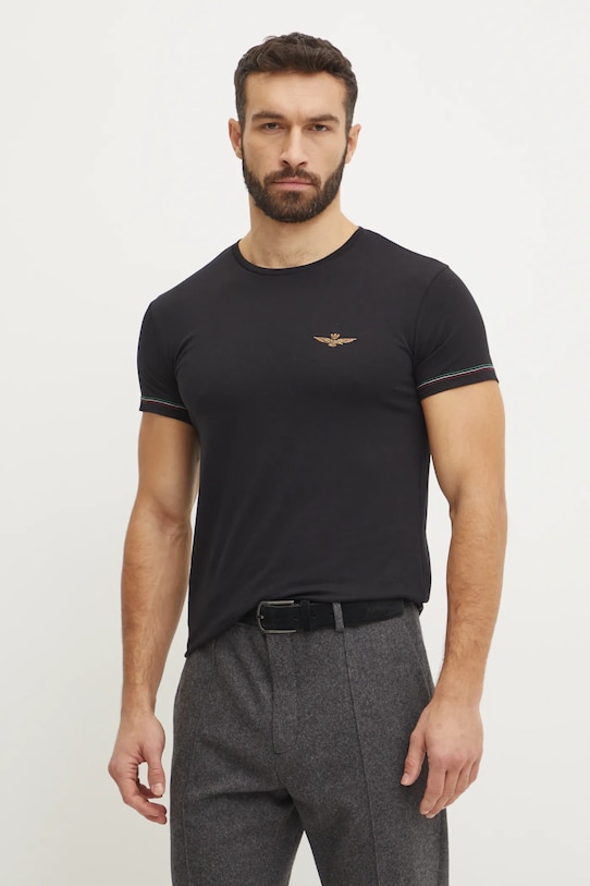 Футболка Aeronautica Militare slim чёрный AM1UTI003