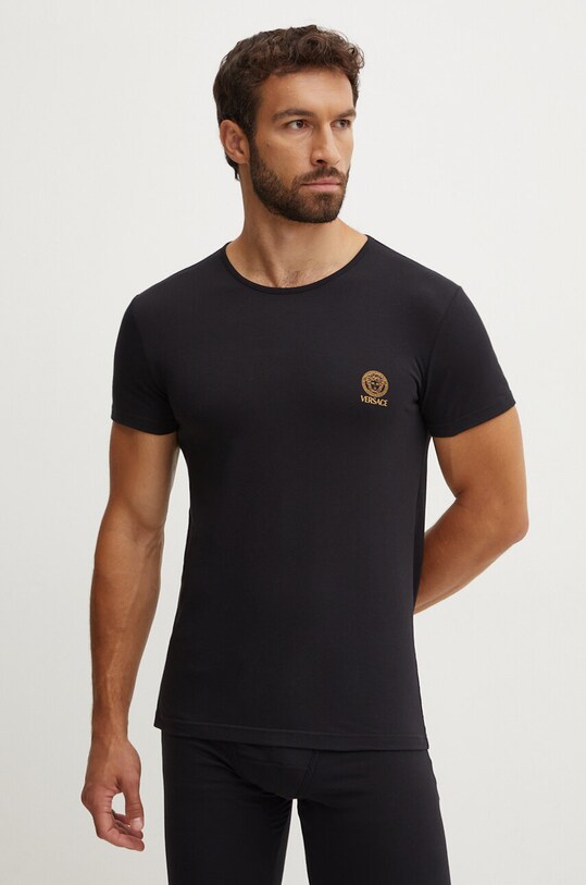Versace t-shirt 2-pack czarny AU10193.1A10011