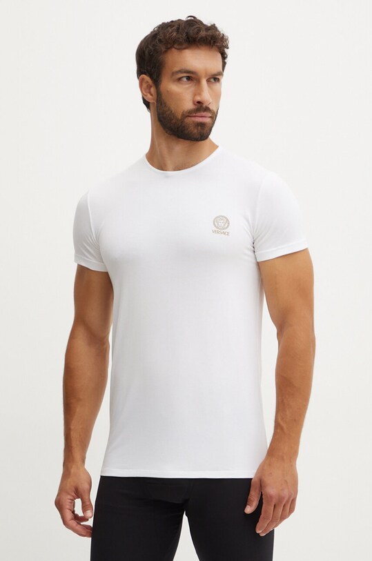 Versace tricou din bumbac print alb AUU01005.1A10011
