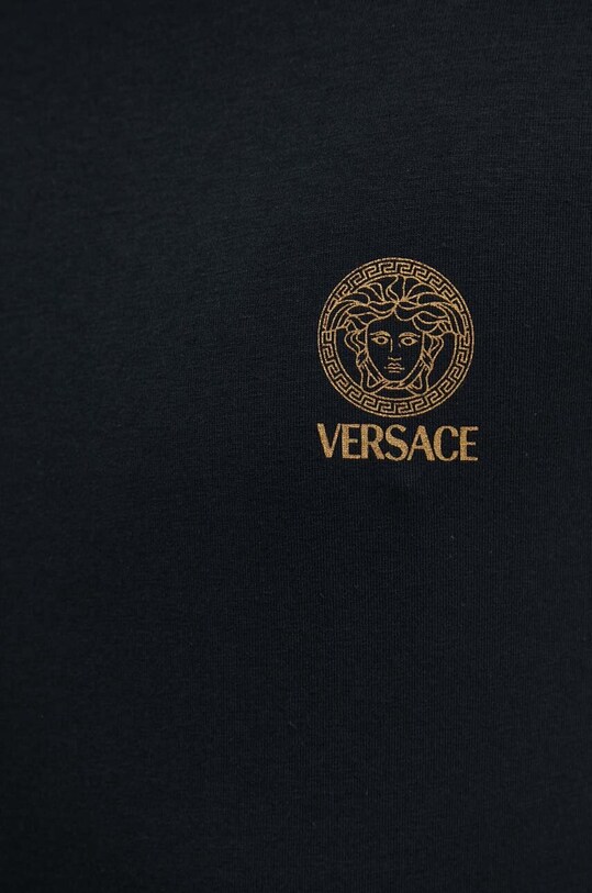 Versace t-shirt bawełniany AUU01005.1A10011 czarny