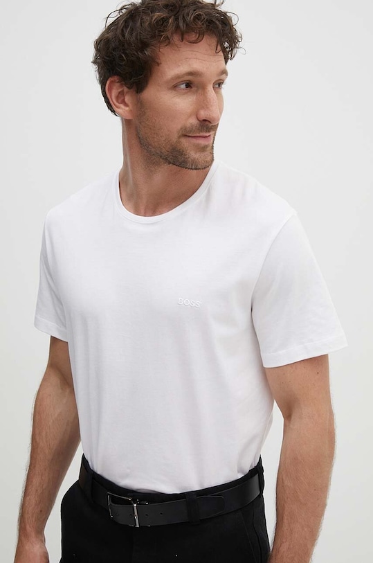 BOSS tricou din bumbac 2-pack uni alb 50475294