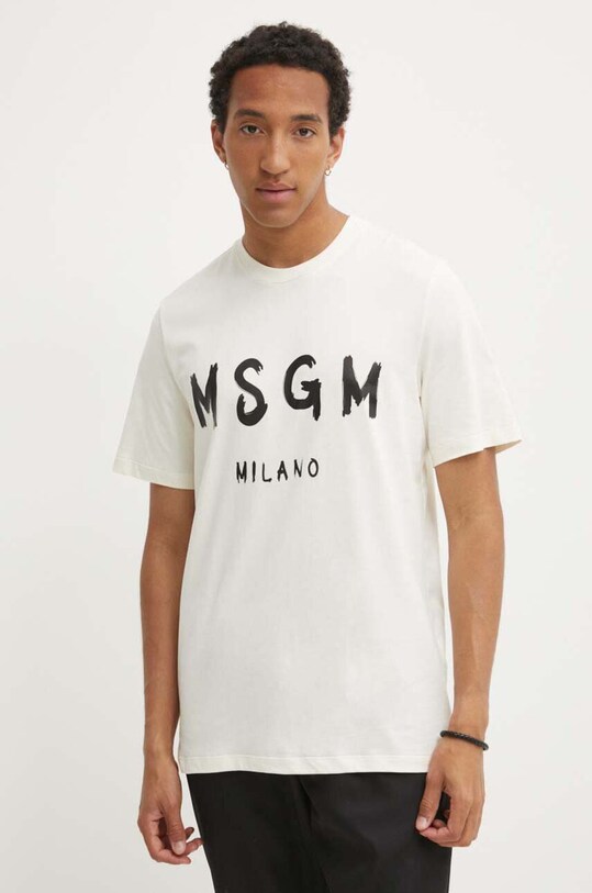 MSGM tricou din bumbac print bej 2000MM510.200002
