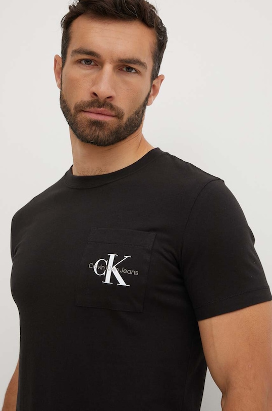 Oblečenie Bavlnené tričko Calvin Klein Jeans J30J320936 čierna