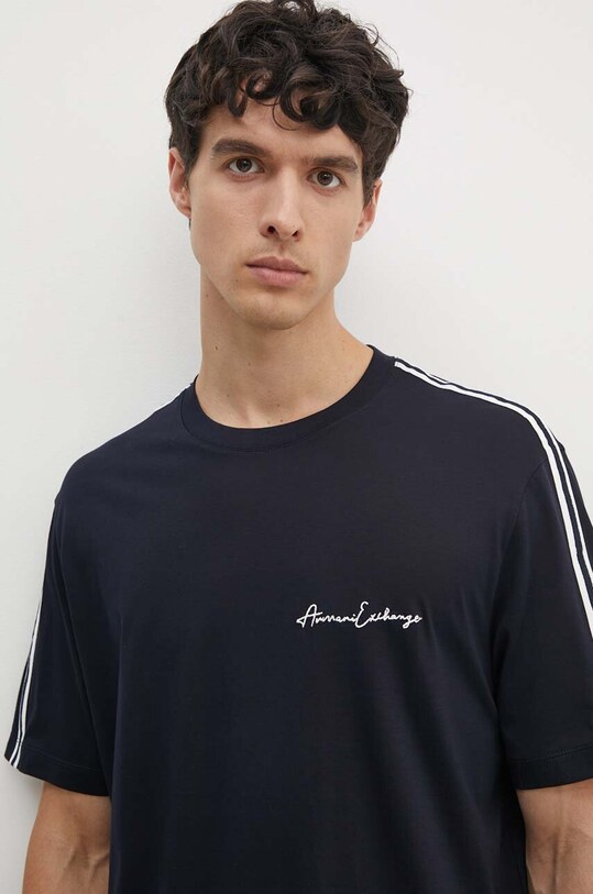 Armani Exchange t-shirt bawełniany granatowy 8NZTSG.ZJ9AZ.NOS