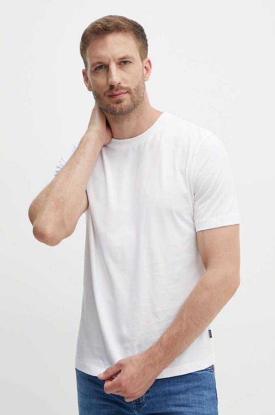 BOSS tricou din bumbac uni alb 50468972
