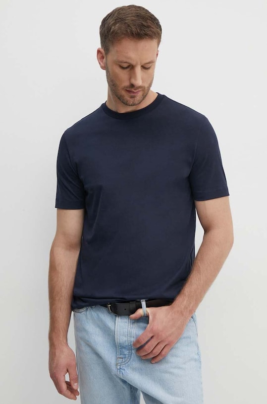BOSS tricou din bumbac uni bleumarin 50468972