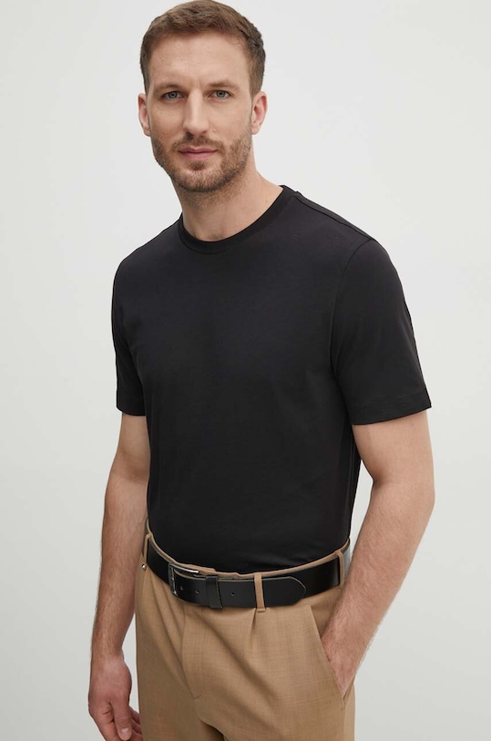 Бавовняна футболка BOSS бавовна чорний 50468972