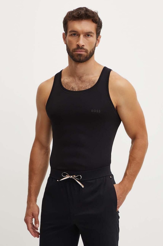 BOSS tricou din bumbac uni negru 50475412